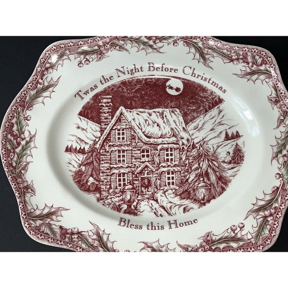 Noble Excellence Twas The Night Before Christmas Stoneware 12” Platter Tray - Picture 2 of 4